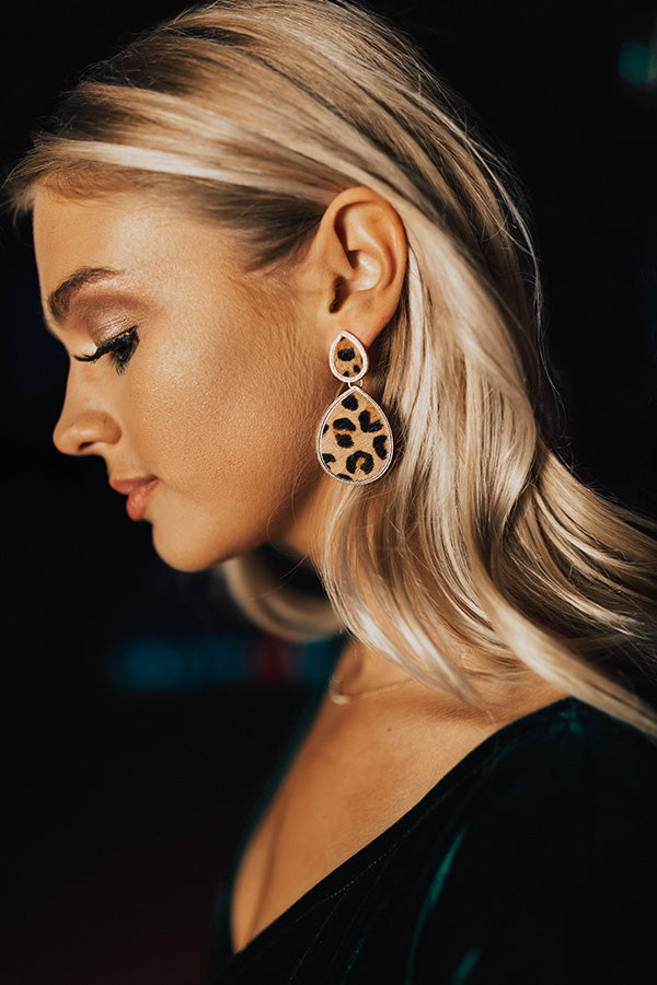 Central Park Shine Earrings In Leopard