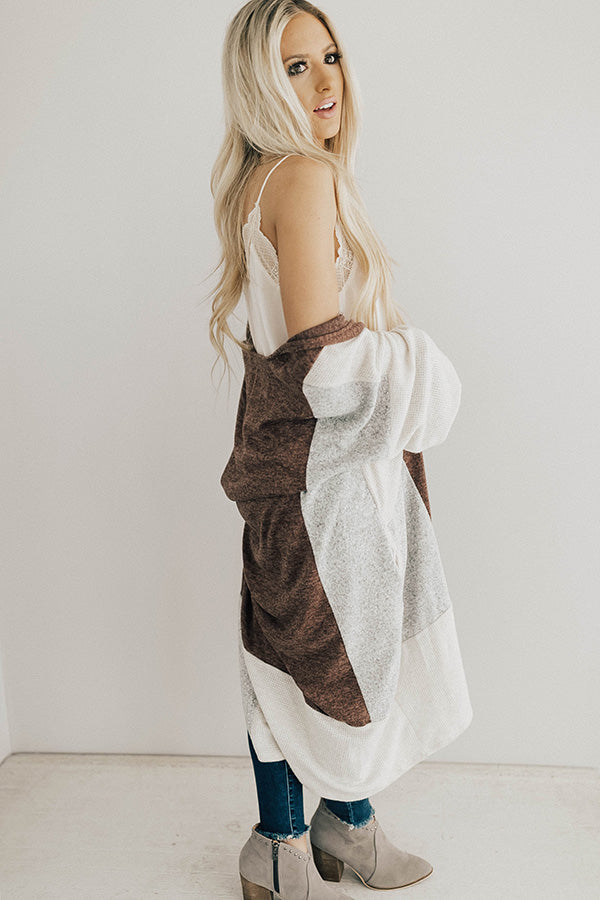 First Class To Vail Colorblock Cardigan in Rustic Rose Image - 1