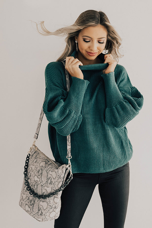 Colorado Campfire Knit Sweater In Teal Image - 1
