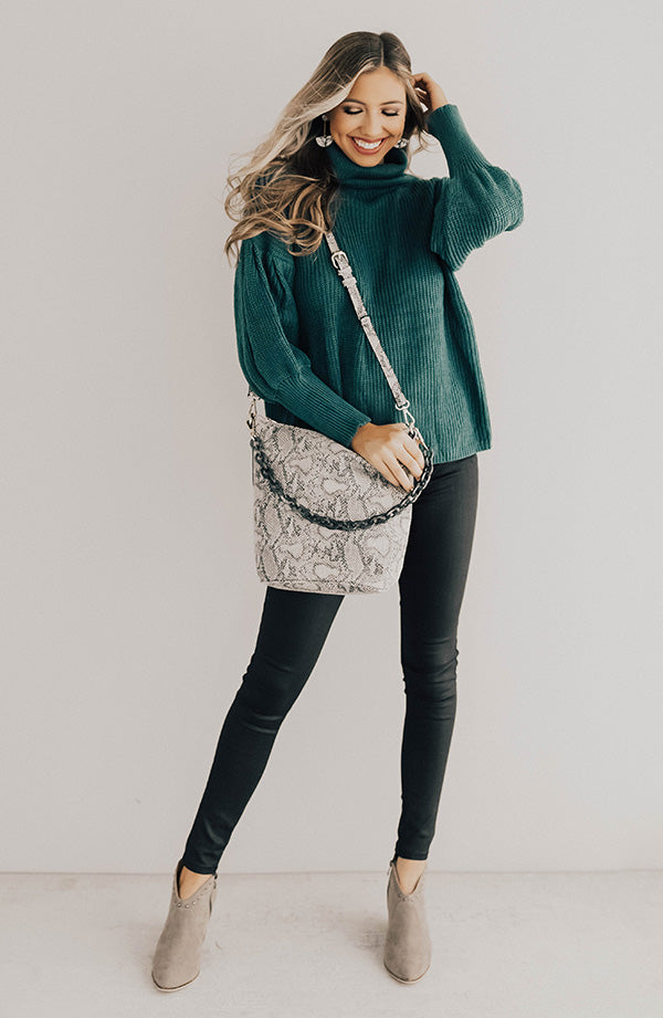 Colorado Campfire Knit Sweater In Teal