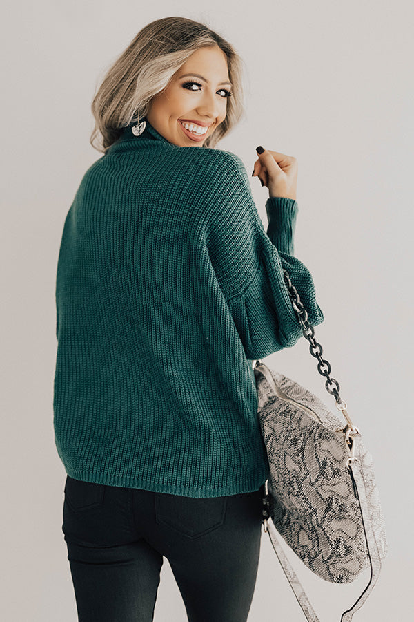 Colorado Campfire Knit Sweater In Teal Image - 1