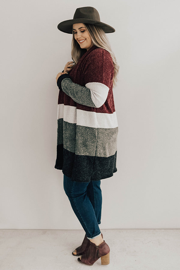 So Cozy Together Color Block Cardigan Curves Image - 1