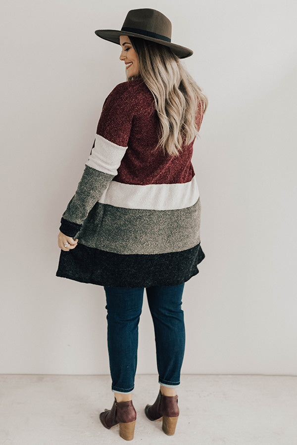 So Cozy Together Color Block Cardigan Curves Image - 1