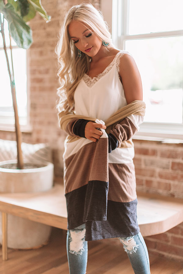 Chill Night Breeze Color Block Cardigan
