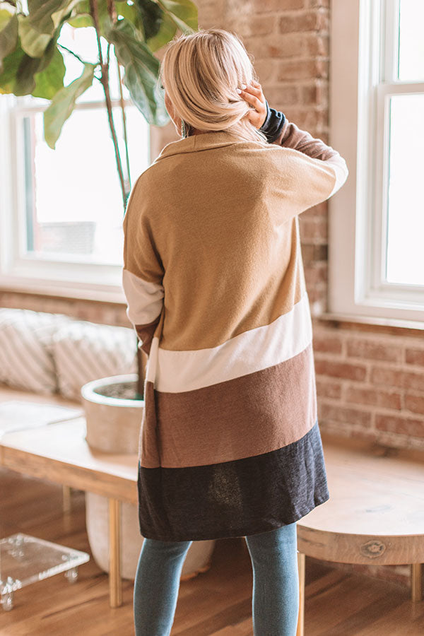 Chill Night Breeze Color Block Cardigan Image - 1