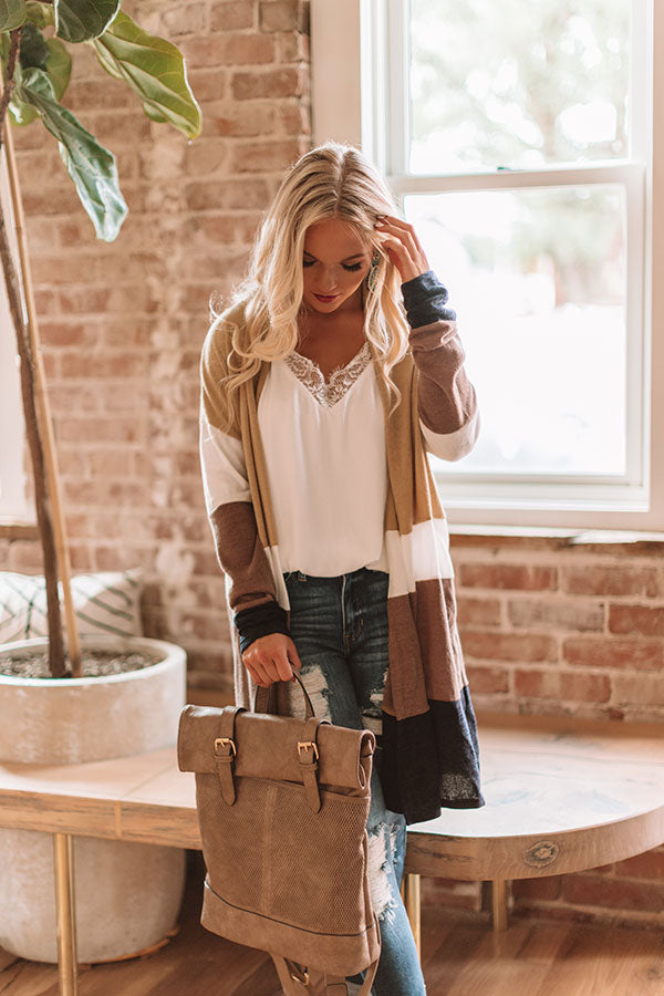 Chill Night Breeze Color Block Cardigan Image - 1