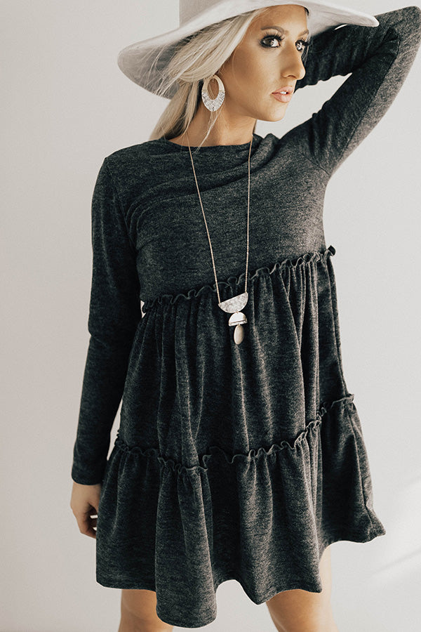 Toast Of The Town Shift Dress In Charcoal Toast Of The Town Shift Dress In Charcoal