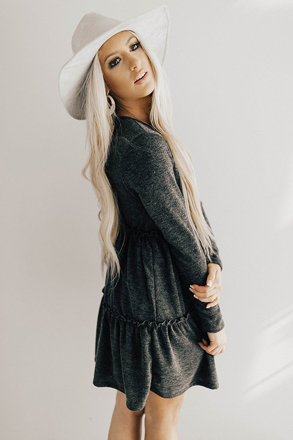 Toast Of The Town Shift Dress In Charcoal Toast Of The Town Shift Dress In Charcoal