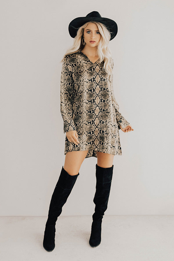 Prosecco On My Mind Snake Print Dress