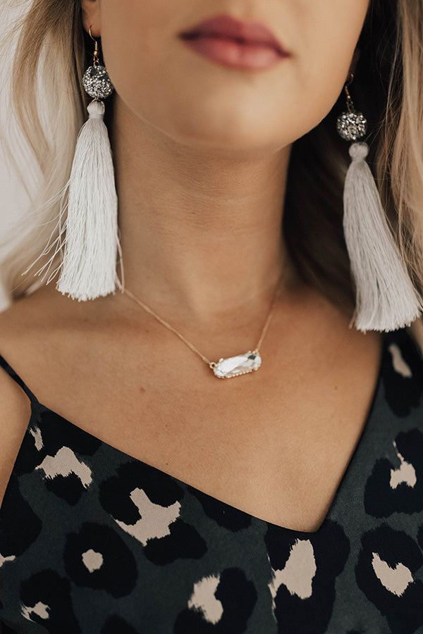 Poppin' Champagne Semi Precious Necklace In Clear