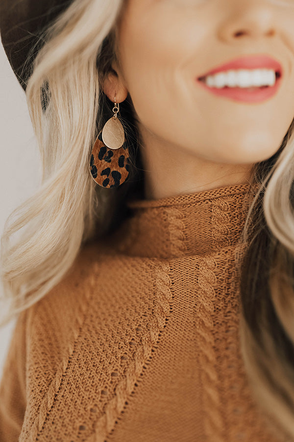 Soho Haute Leopard Earrings In Brown