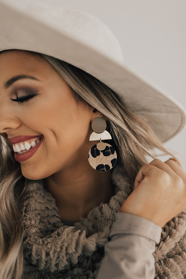 Forever Favorite Leopard Earrings In Taupe