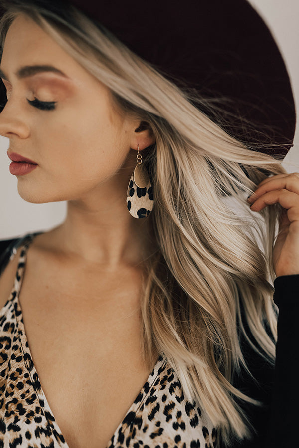 Soho Haute Leopard Earrings In Iced Latte