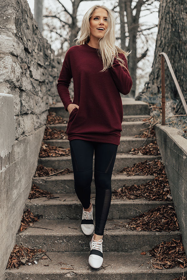 Salt Lake City Snuggles Tunic Sweater in Merlot