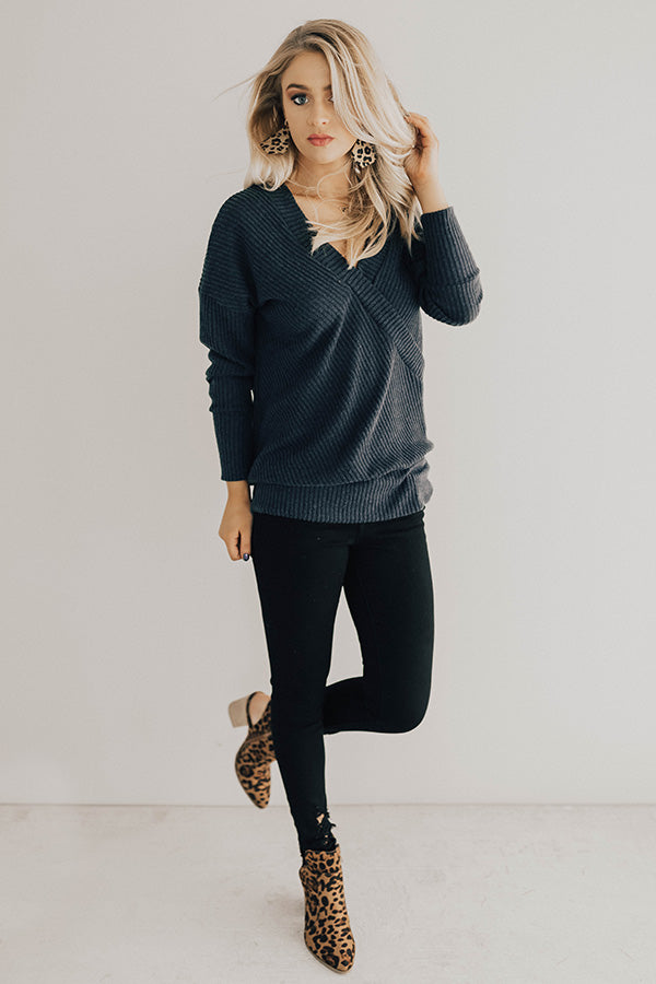 Favorite Time Of Year Tunic Sweater in Dark Teal