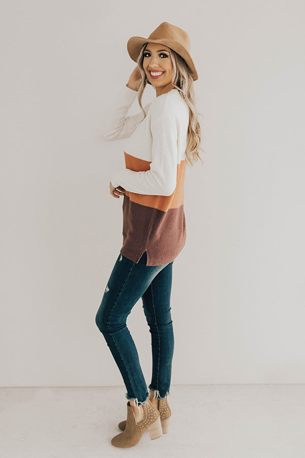 Status Update Colorblock Sweater in Ivory Image - 1