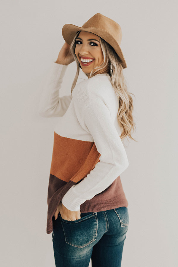 Status Update Colorblock Sweater in Ivory Image - 1