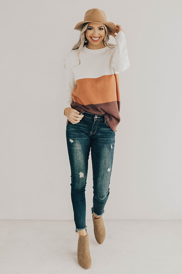 Status Update Colorblock Sweater in Ivory Image - 1