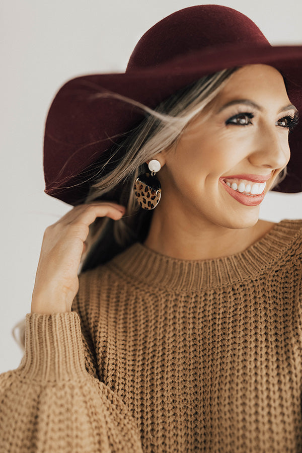 Vip Status Leopard Earrings In Brown
