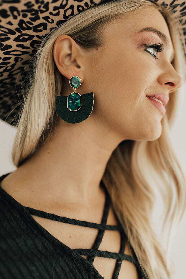 After Hours Earrings In Hunter Green
