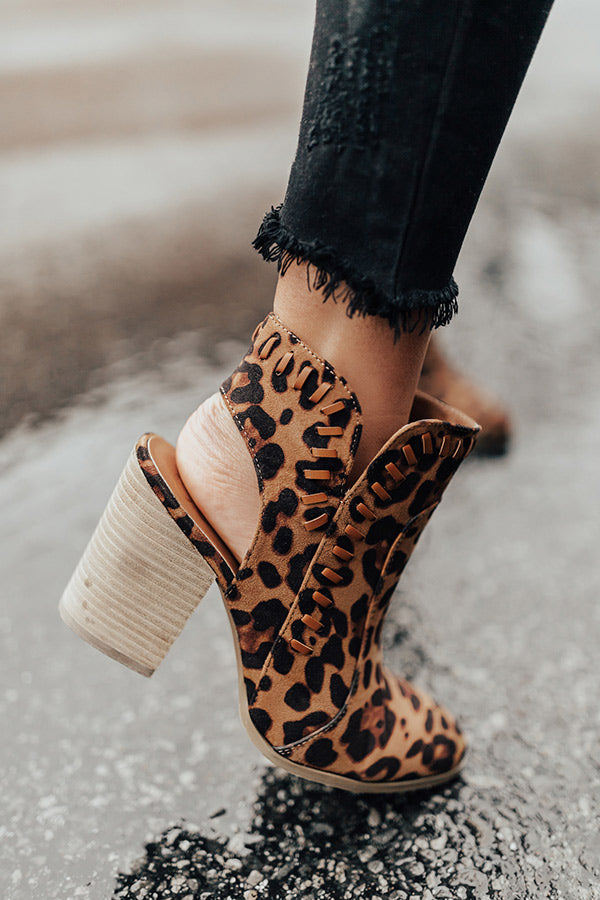 The Brynn Faux Suede Bootie in Leopard