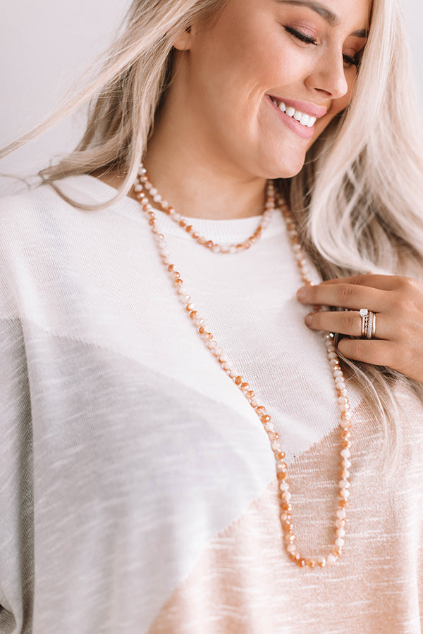 High Shine Crystal Necklace In Camel