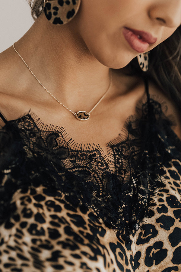 Leopard Lovin' Necklace In Brown