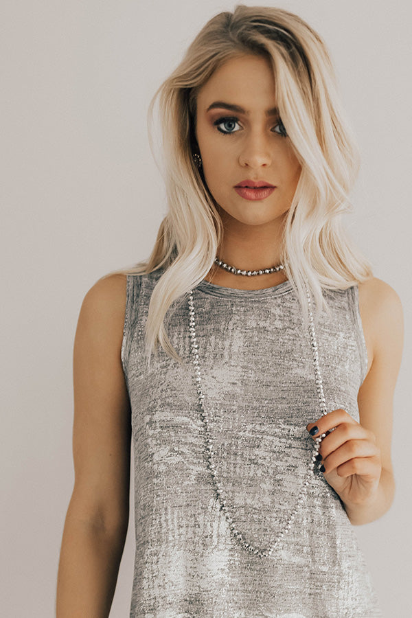 High Shine Crystal Necklace In Silver