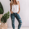 New York Nights Satin Tank In Ivory Image - 1