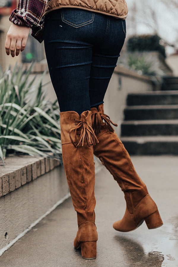 The London Faux Suede Over The Knee Boot in Copper