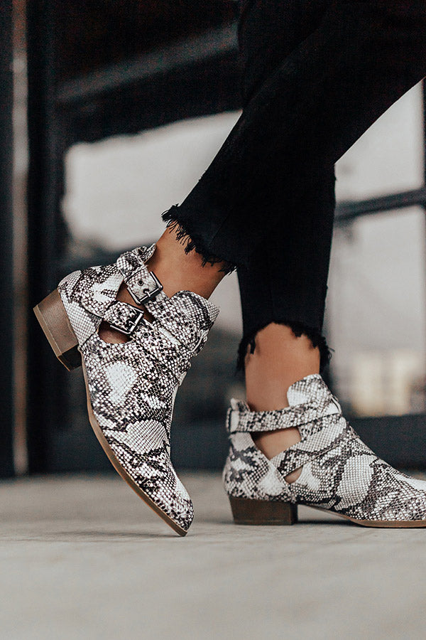 The Sloane Snake Print Bootie