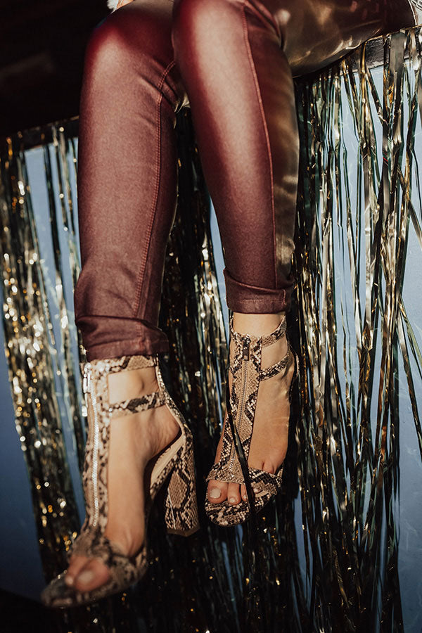 The Adriana Snake Print Heel