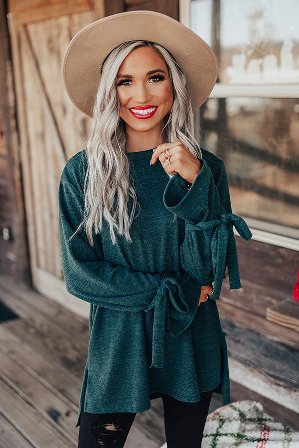 Winter Weather Shift Top in Hunter Green