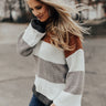 Sipping Chardonnay Color Block Sweater In Copper Image - 1
