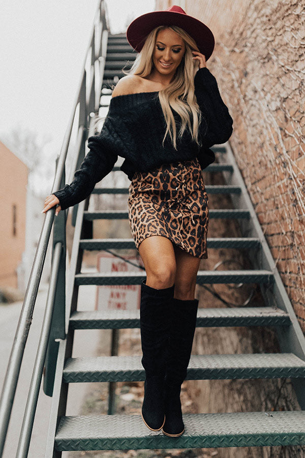 Rose And Room Service Leopard Skirt