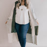 First Class To Vail Colorblock Cardigan In Olive  Curves Image - 1