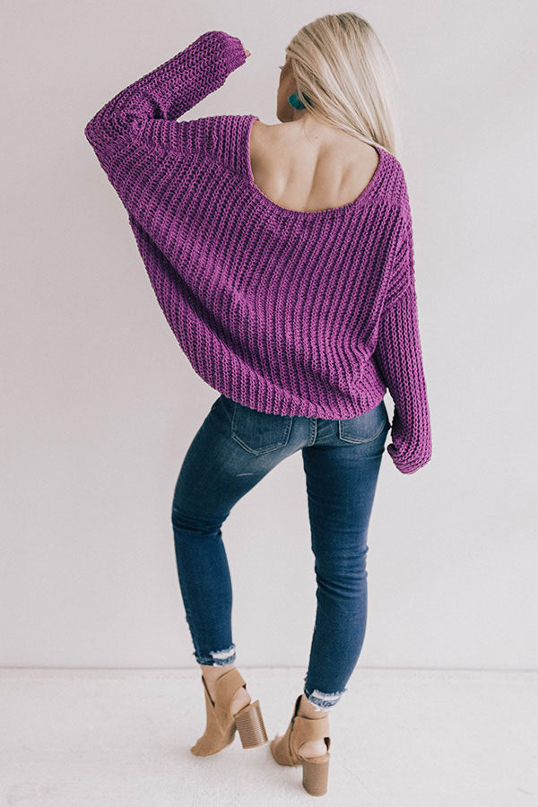 Eye Candy Tunic Sweater In Purple Impressions Online Boutique