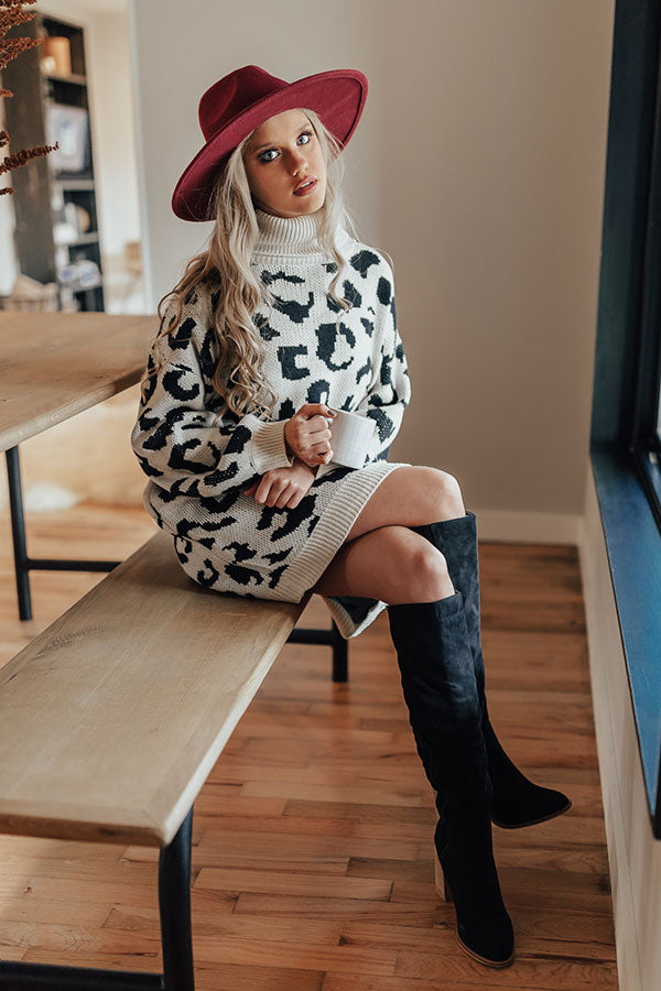 Off Broadway Leopard Sweater Dress