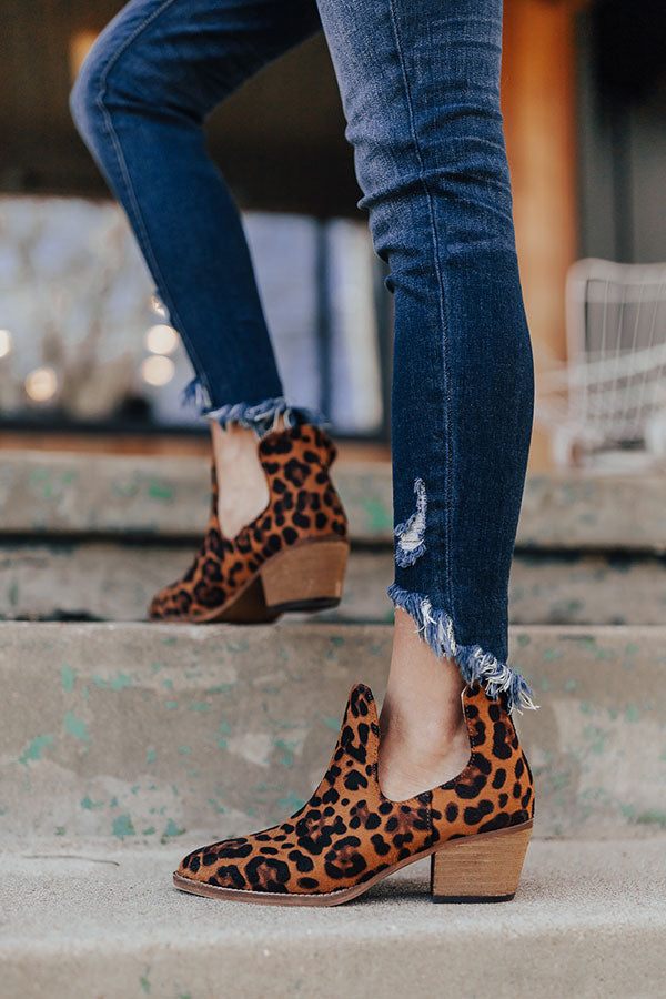 The Middleton Faux Suede Leopard Bootie