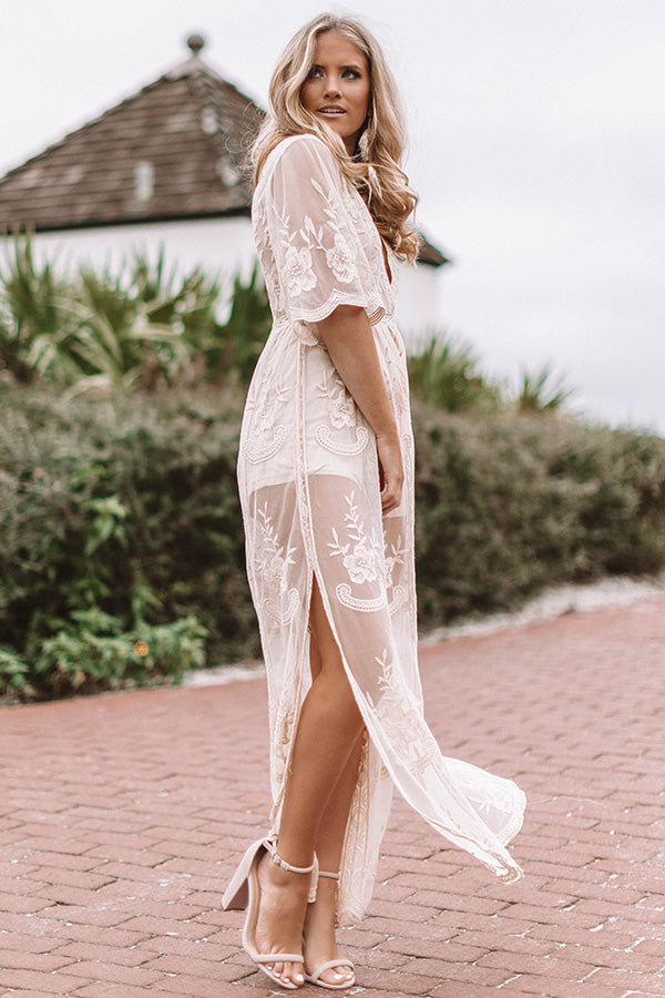long white halter neck dress Set It Straight Halter Maxi Dress Cream