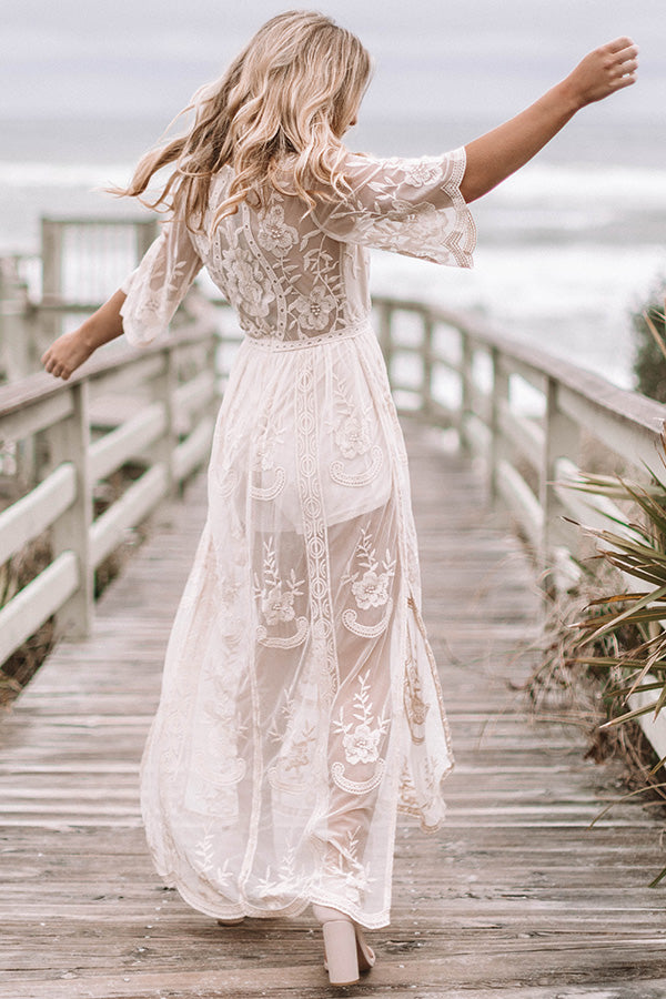 Lovely In London Lace Maxi In Cream Lovely In London Lace Maxi In Cream