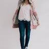 Cali Nights Colorblock Cardigan In Blush Image - 1