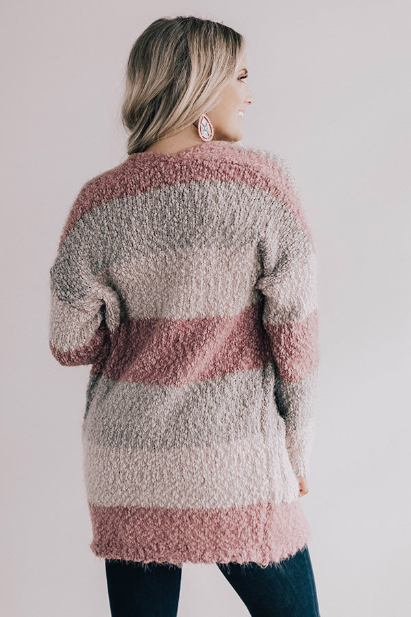 Cali Nights Colorblock Cardigan In Blush Image - 1