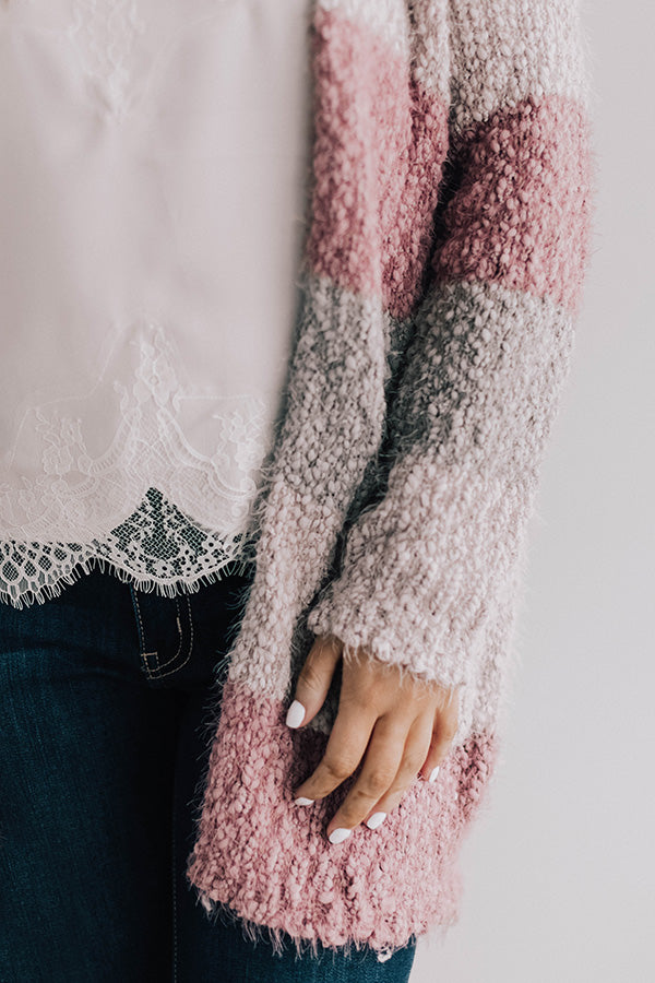 Cali Nights Colorblock Cardigan In Blush Image - 3