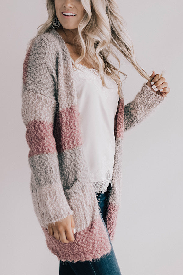 Cali Nights Colorblock Cardigan In Blush Image - 5