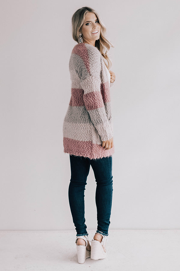 Cali Nights Colorblock Cardigan In Blush Image - 1
