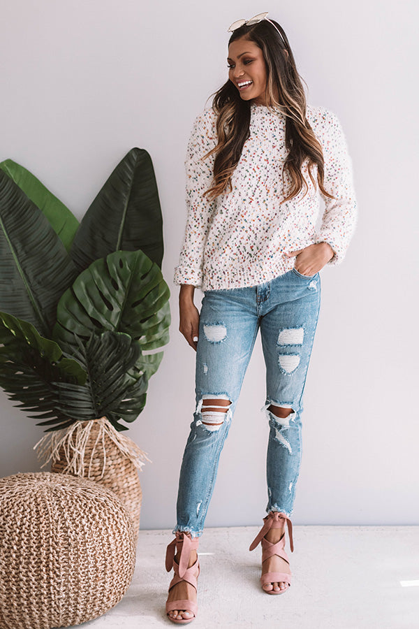 Jetty Punch Knit Sweater In Ivory