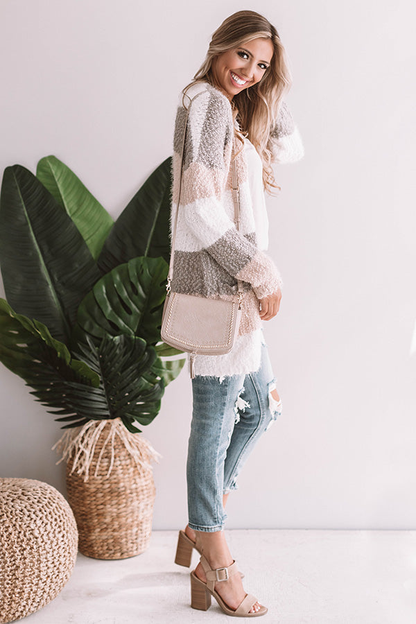 Cali Nights Colorblock Cardigan In Ivory Image - 1