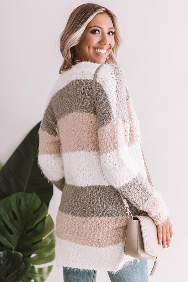 Cali Nights Colorblock Cardigan In Ivory Image - 1