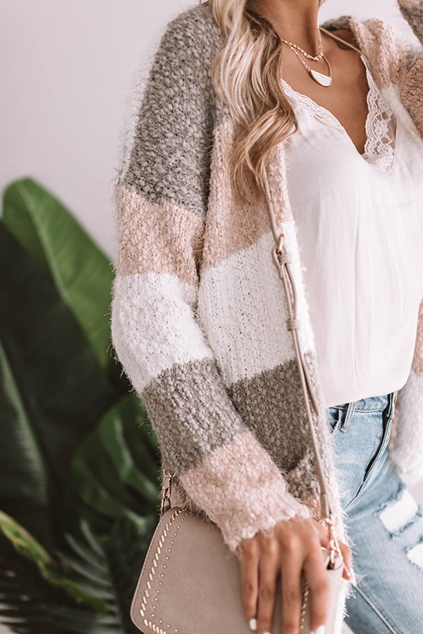 Cali Nights Colorblock Cardigan In Ivory Image - 1